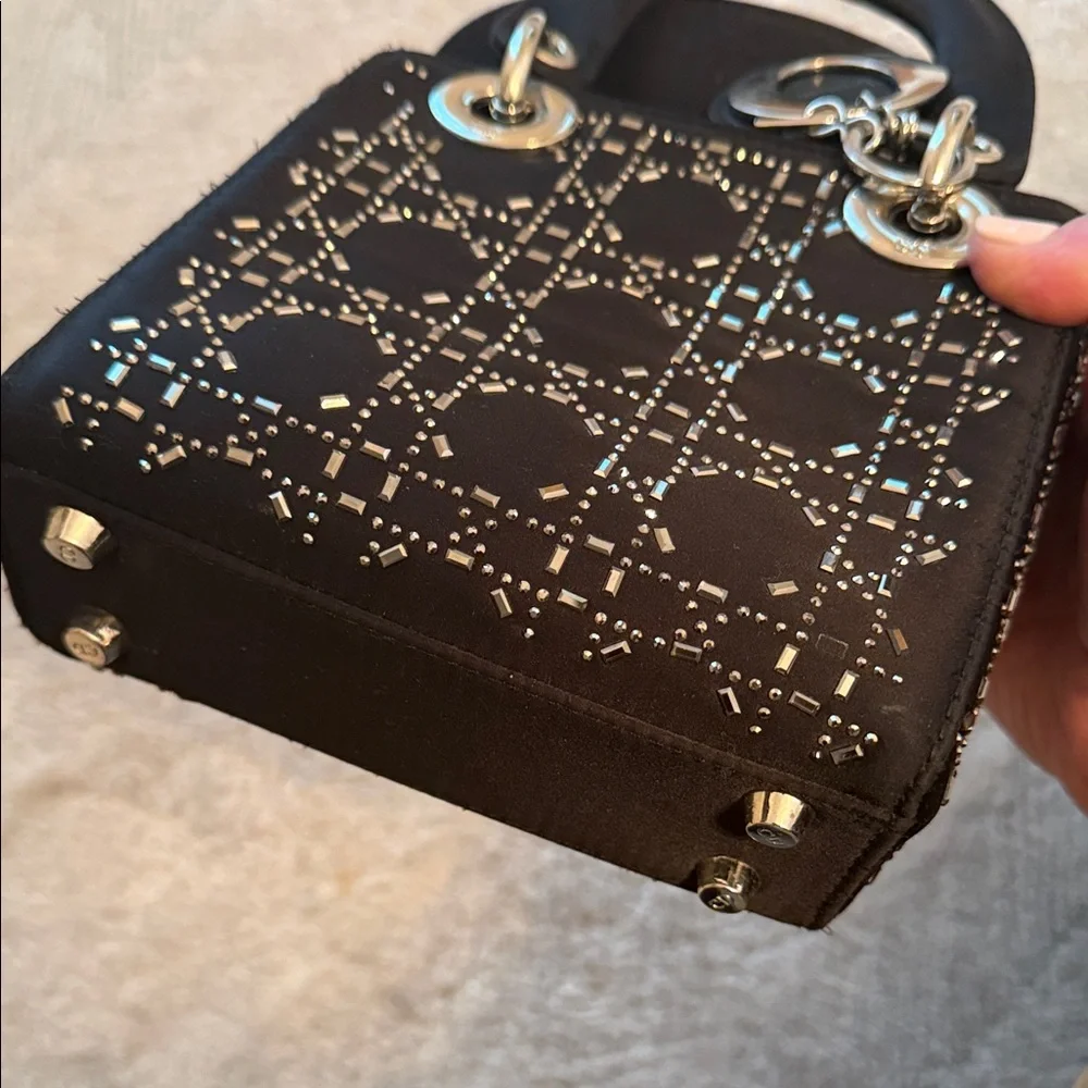 Black Handbag with Silver Sparkling Accents - Picture 13 of 13